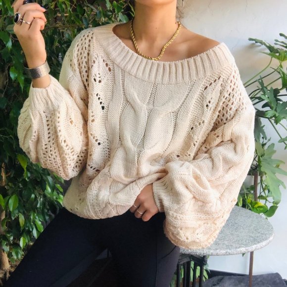 Boutique Sweaters - 🏷 Sold | White Chunky Cable Knit Sweater